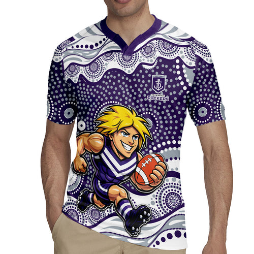 Fremantle Dockers Rugby Jersey Aboriginal Dot Pattern - Football Mascot Heritage Pride