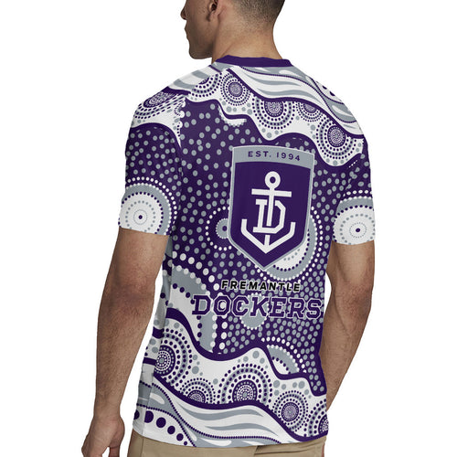 Fremantle Dockers Rugby Jersey Aboriginal Dot Pattern - Football Mascot Heritage Pride