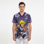 Fremantle Dockers Scrub Top Aboriginal Dot Pattern - Football Mascot Heritage Pride