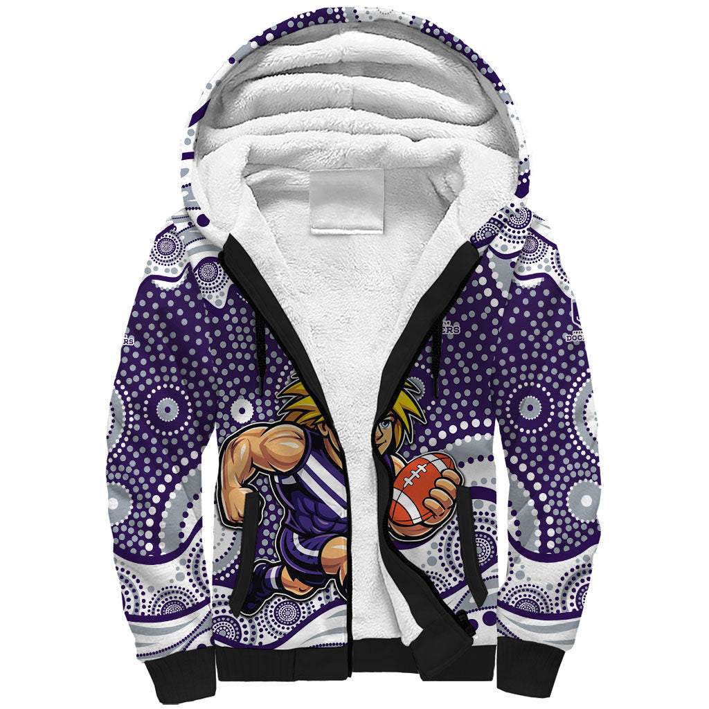 Fremantle Dockers Sherpa Hoodie Aboriginal Dot Pattern - Football Mascot Heritage Pride