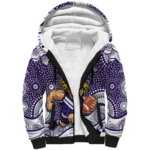 Fremantle Dockers Sherpa Hoodie Aboriginal Dot Pattern - Football Mascot Heritage Pride
