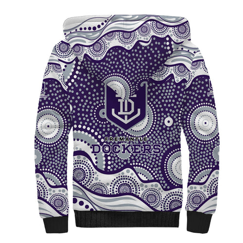 Fremantle Dockers Sherpa Hoodie Aboriginal Dot Pattern - Football Mascot Heritage Pride