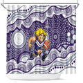 Fremantle Dockers Shower Curtain Aboriginal Dot Pattern - Football Mascot Heritage Pride