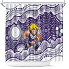 Fremantle Dockers Shower Curtain Aboriginal Dot Pattern - Football Mascot Heritage Pride