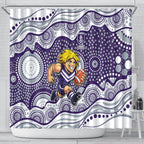 Fremantle Dockers Shower Curtain Aboriginal Dot Pattern - Football Mascot Heritage Pride