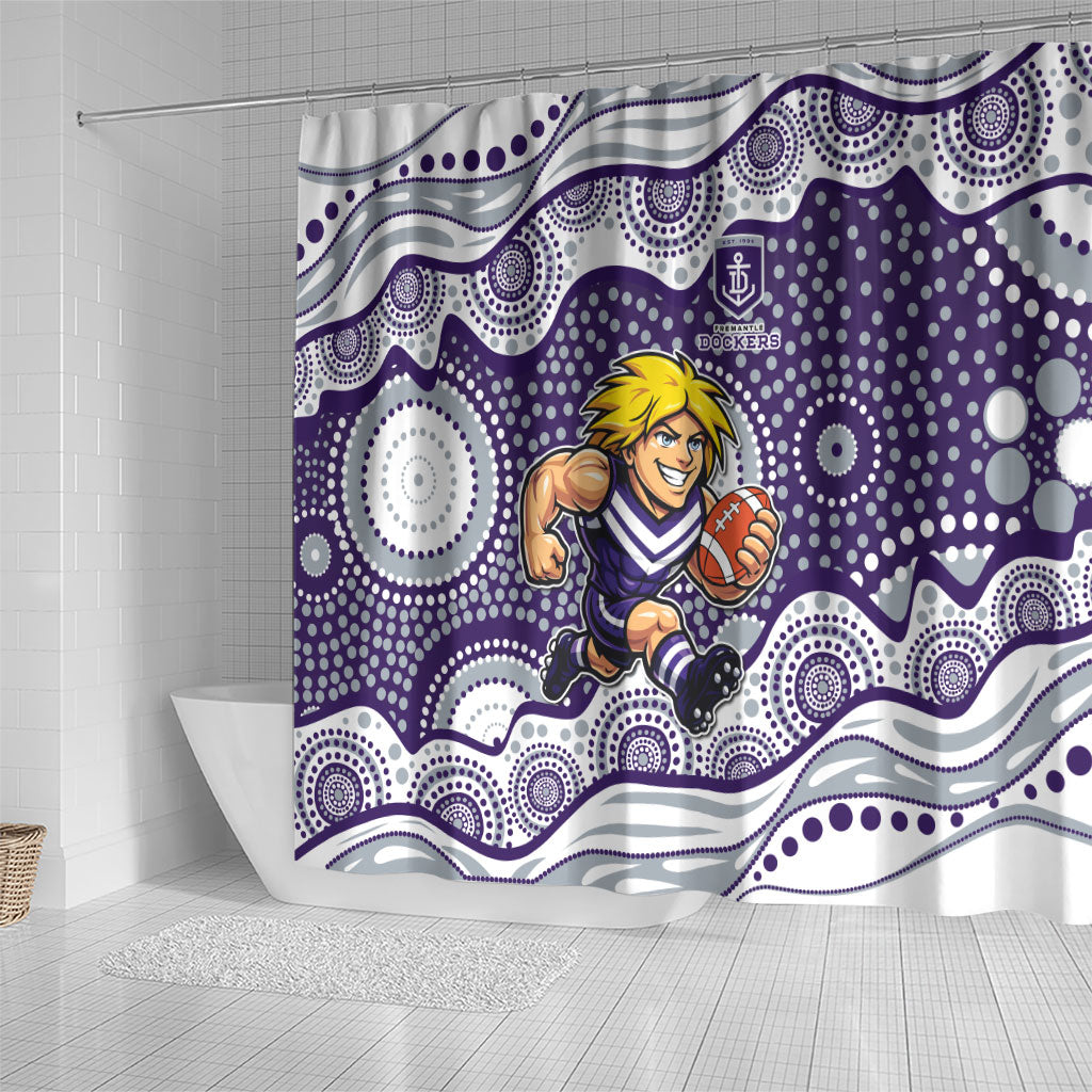 Fremantle Dockers Shower Curtain Aboriginal Dot Pattern - Football Mascot Heritage Pride