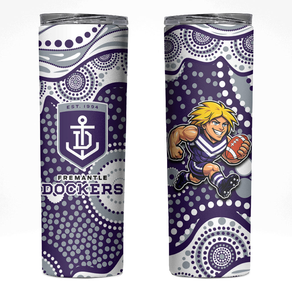 Fremantle Dockers Skinny Tumbler Aboriginal Dot Pattern - Football Mascot Heritage Pride