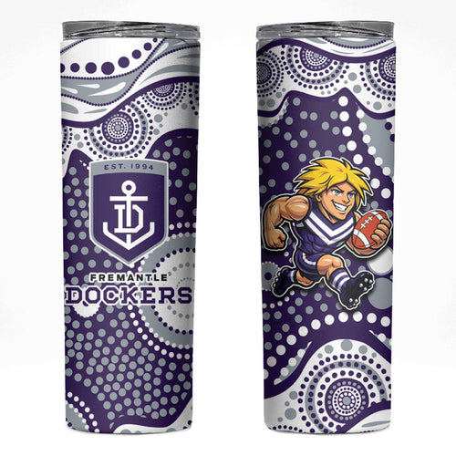 Fremantle Dockers Skinny Tumbler Aboriginal Dot Pattern - Football Mascot Heritage Pride