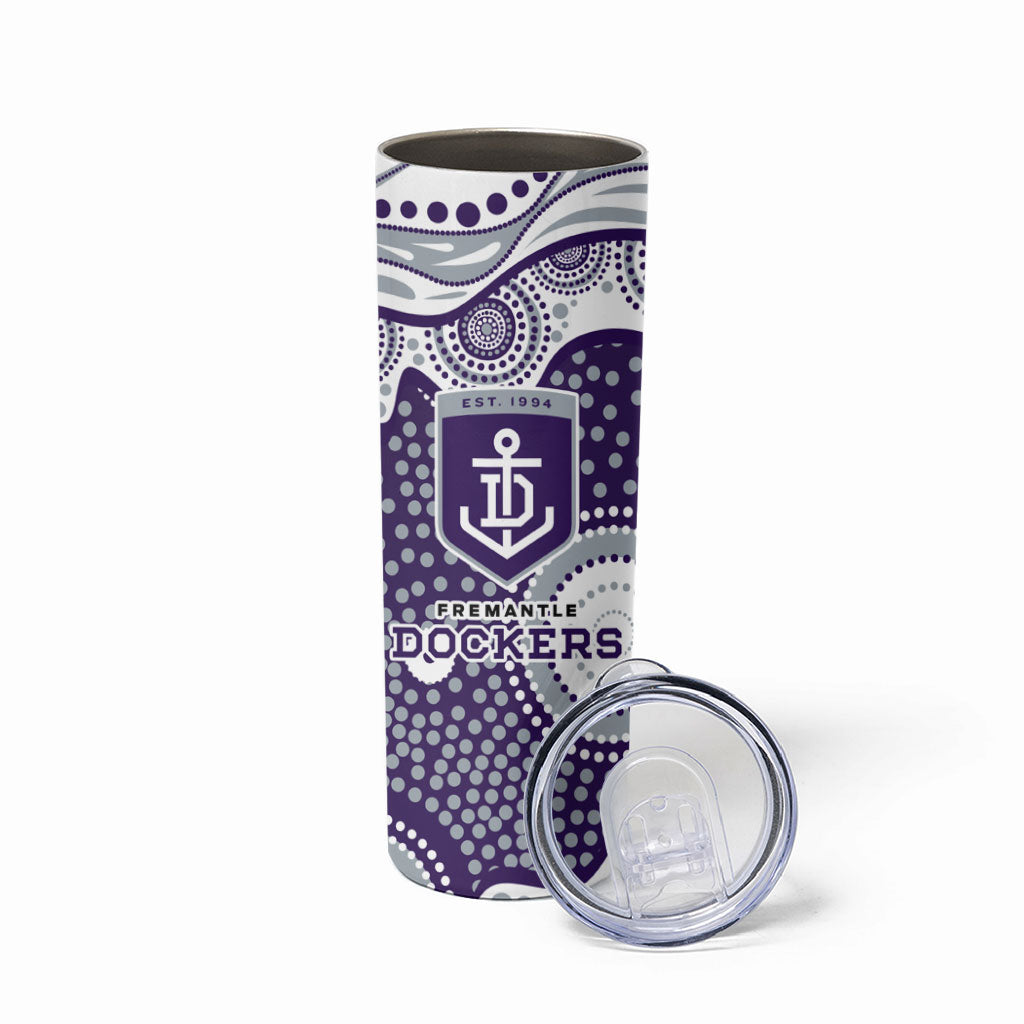 Fremantle Dockers Skinny Tumbler Aboriginal Dot Pattern - Football Mascot Heritage Pride