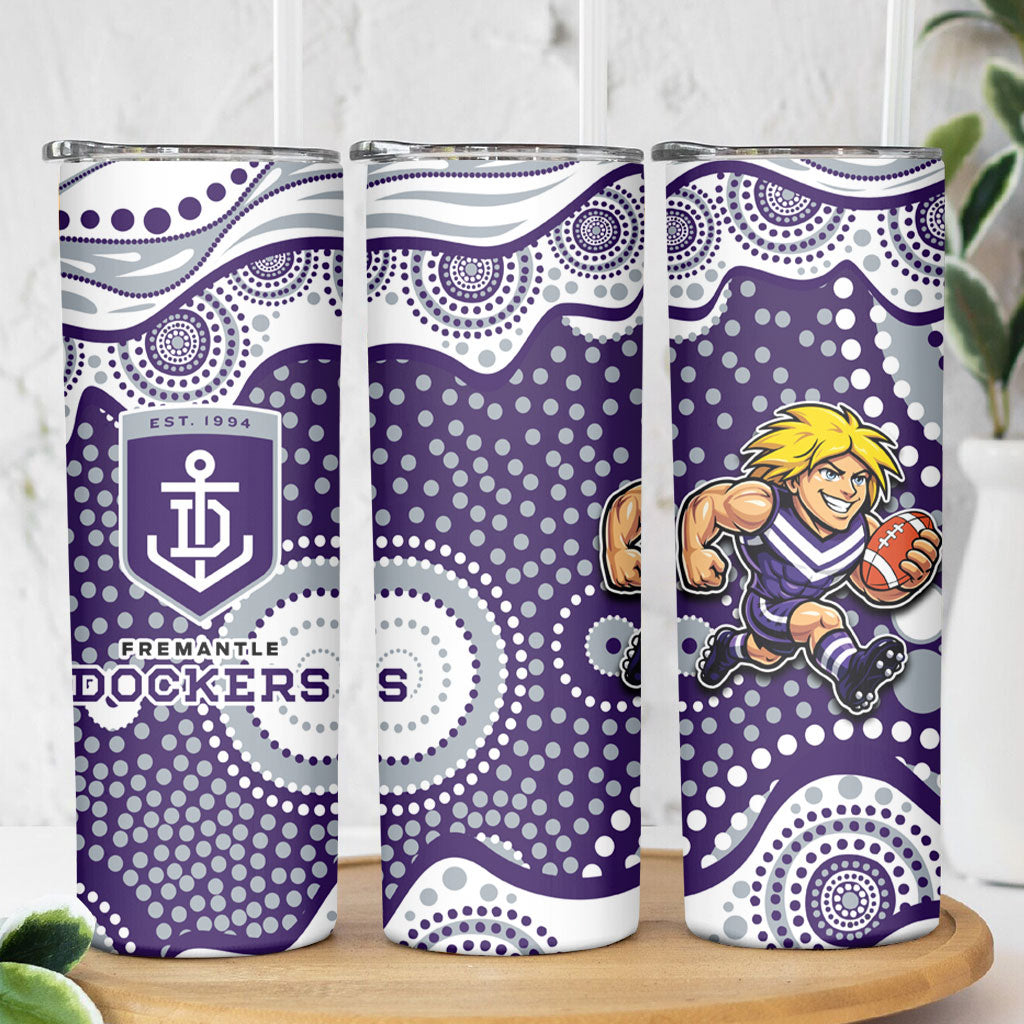 Fremantle Dockers Skinny Tumbler Aboriginal Dot Pattern - Football Mascot Heritage Pride