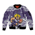 Fremantle Dockers Sleeve Zip Bomber Jacket Aboriginal Dot Pattern - Football Mascot Heritage Pride