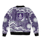 Fremantle Dockers Sleeve Zip Bomber Jacket Aboriginal Dot Pattern - Football Mascot Heritage Pride