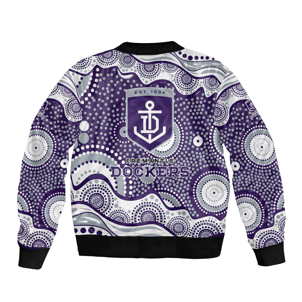 Fremantle Dockers Sleeve Zip Bomber Jacket Aboriginal Dot Pattern - Football Mascot Heritage Pride