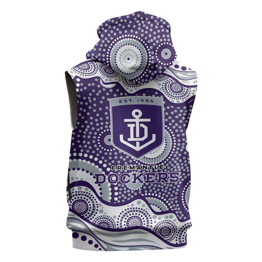 Fremantle Dockers Sleeveless Hoodie Aboriginal Dot Pattern - Football Mascot Heritage Pride