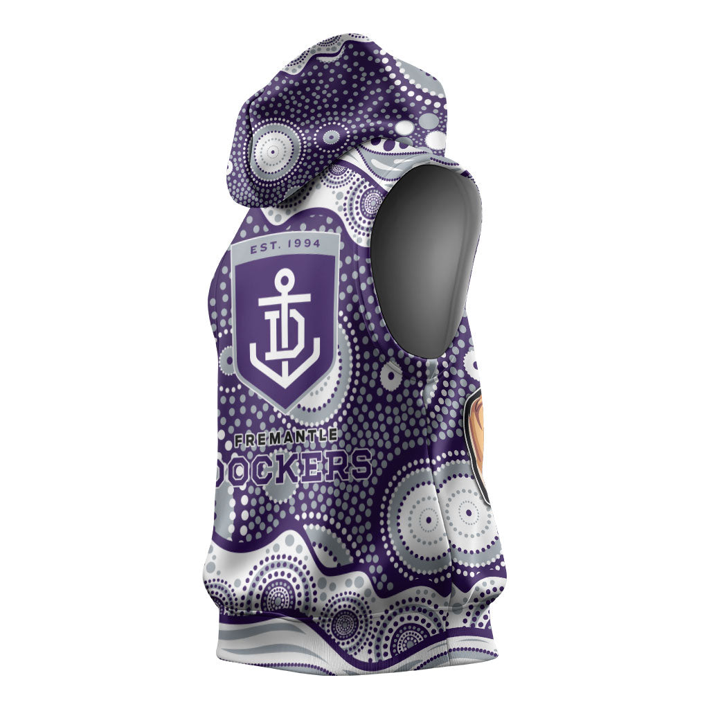Fremantle Dockers Sleeveless Hoodie Aboriginal Dot Pattern - Football Mascot Heritage Pride
