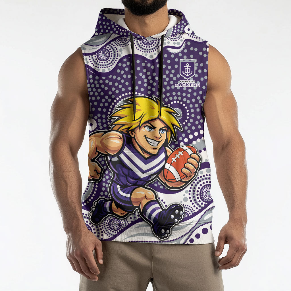 Fremantle Dockers Sleeveless Hoodie Aboriginal Dot Pattern - Football Mascot Heritage Pride