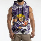 Fremantle Dockers Sleeveless Hoodie Aboriginal Dot Pattern - Football Mascot Heritage Pride