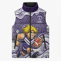 Fremantle Dockers Sleeveless Puffer Jacket Aboriginal Dot Pattern - Football Mascot Heritage Pride