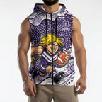 Fremantle Dockers Sleeveless Zip Hoodie Aboriginal Dot Pattern - Football Mascot Heritage Pride