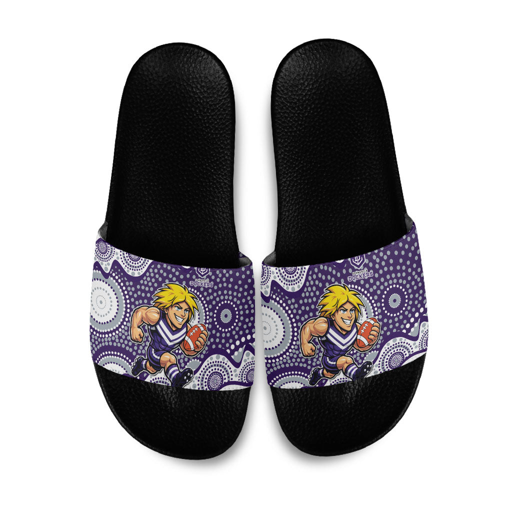 Fremantle Dockers Slide Sandals Aboriginal Dot Pattern - Football Mascot Heritage Pride