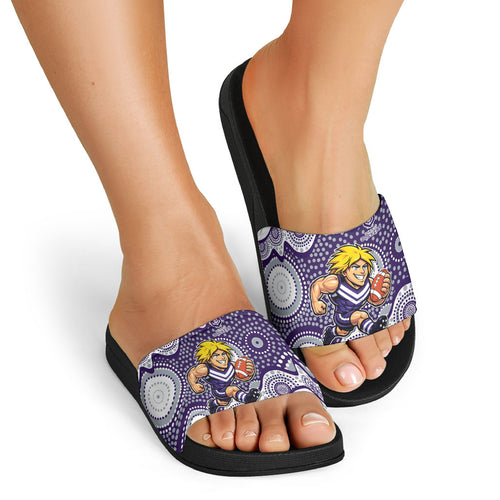 Fremantle Dockers Slide Sandals Aboriginal Dot Pattern - Football Mascot Heritage Pride