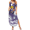 Fremantle Dockers Summer Maxi Dress Aboriginal Dot Pattern - Football Mascot Heritage Pride