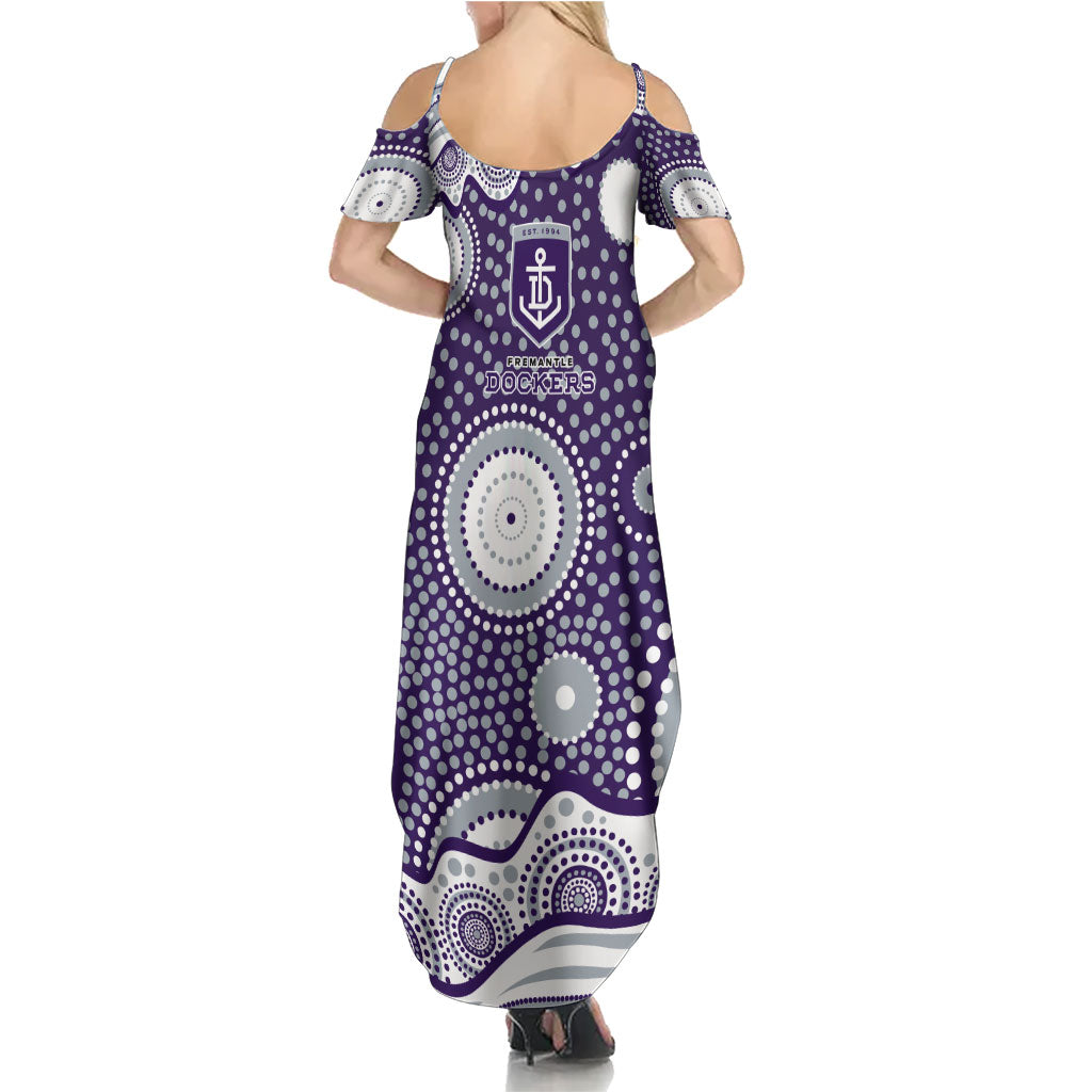 Fremantle Dockers Summer Maxi Dress Aboriginal Dot Pattern - Football Mascot Heritage Pride