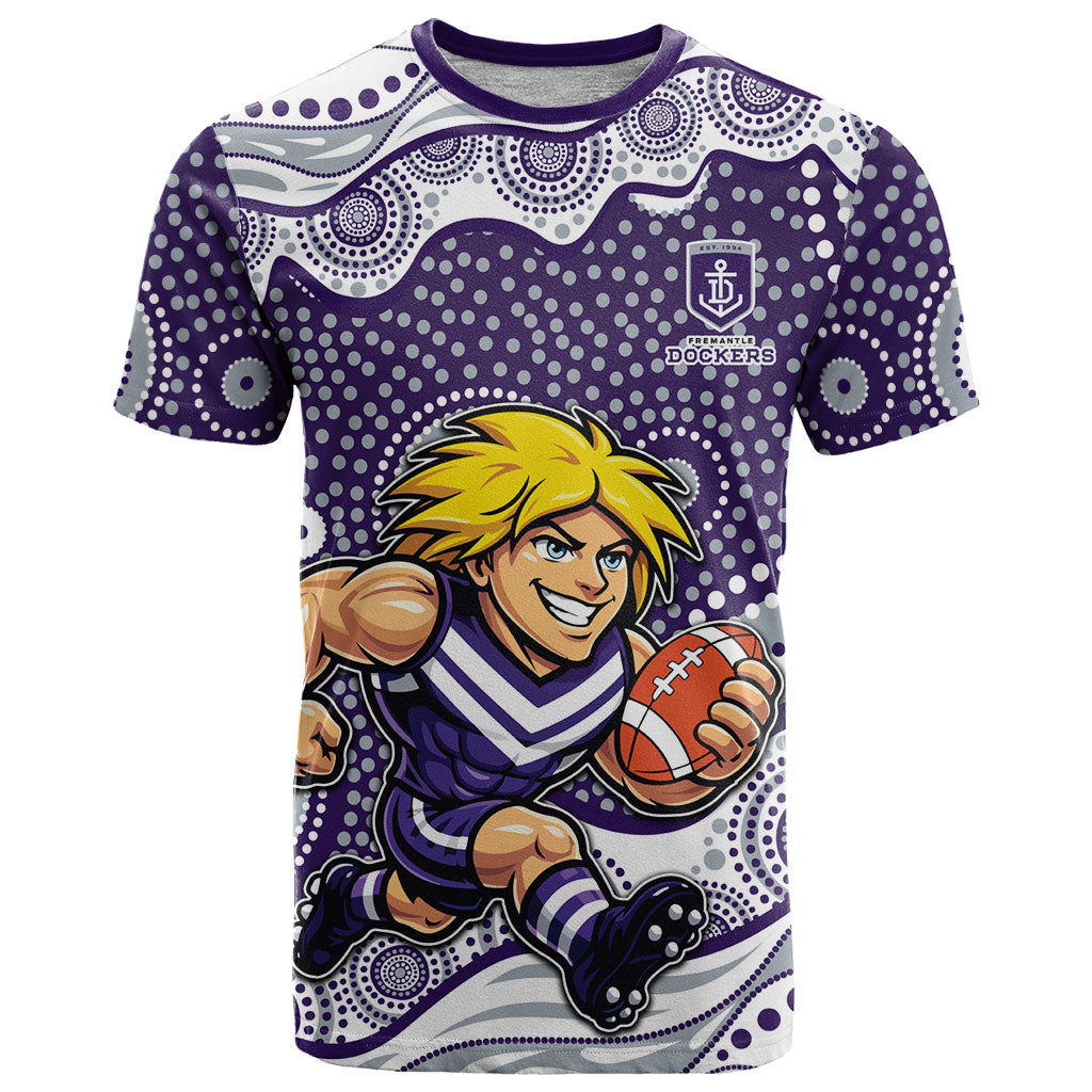 Fremantle Dockers T Shirt Aboriginal Dot Pattern - Football Mascot Heritage Pride