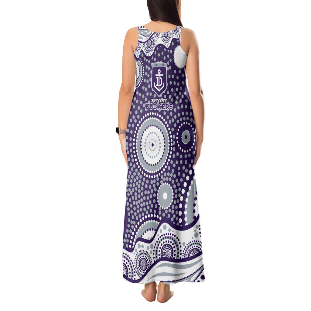 Fremantle Dockers Tank Maxi Dress Aboriginal Dot Pattern - Football Mascot Heritage Pride
