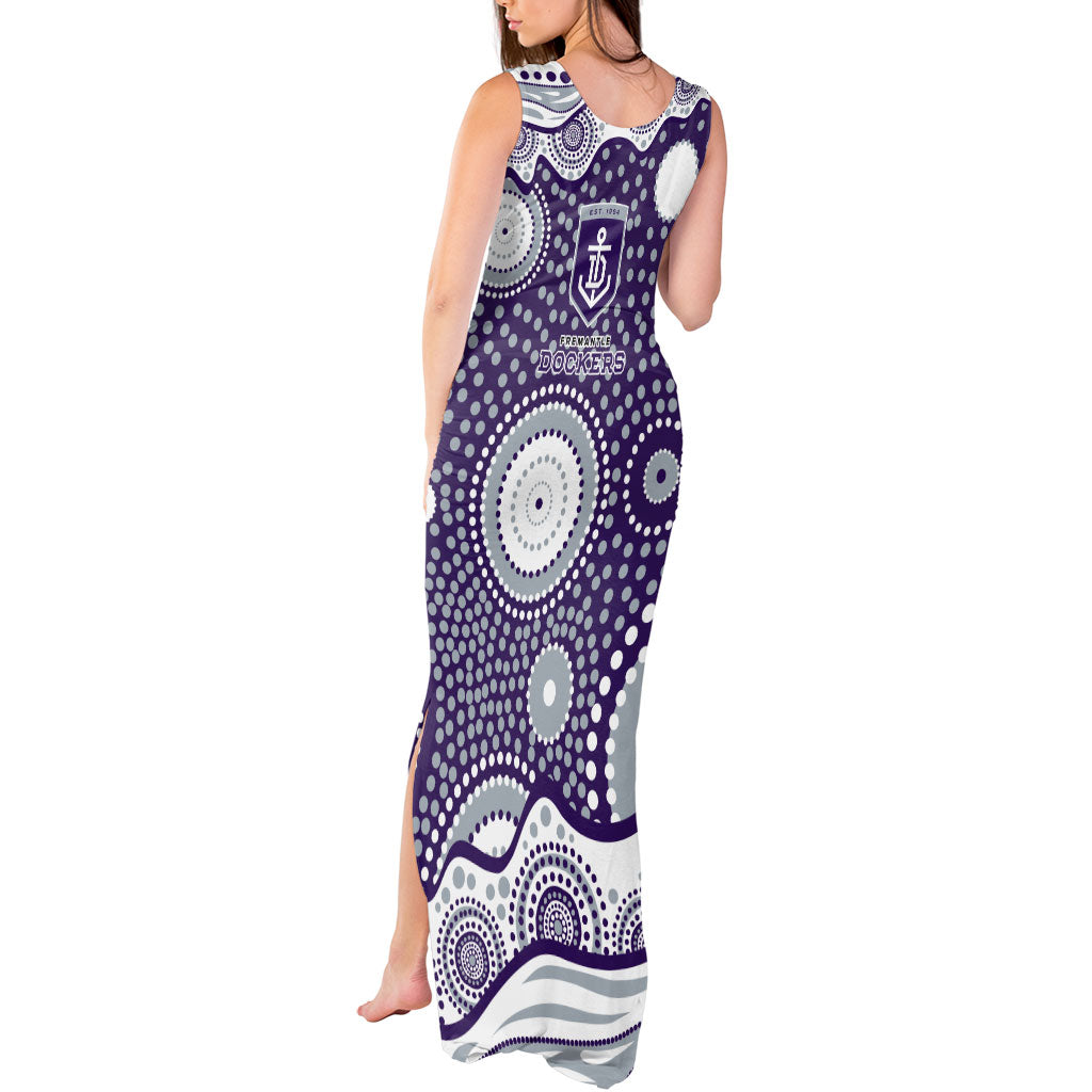 Fremantle Dockers Tank Maxi Dress Aboriginal Dot Pattern - Football Mascot Heritage Pride