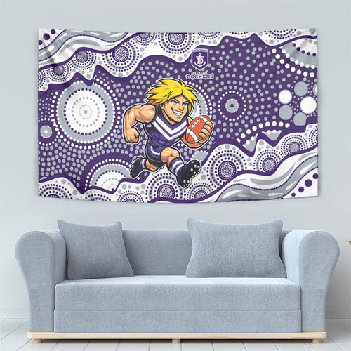 Fremantle Dockers Tapestry Aboriginal Dot Pattern - Football Mascot Heritage Pride