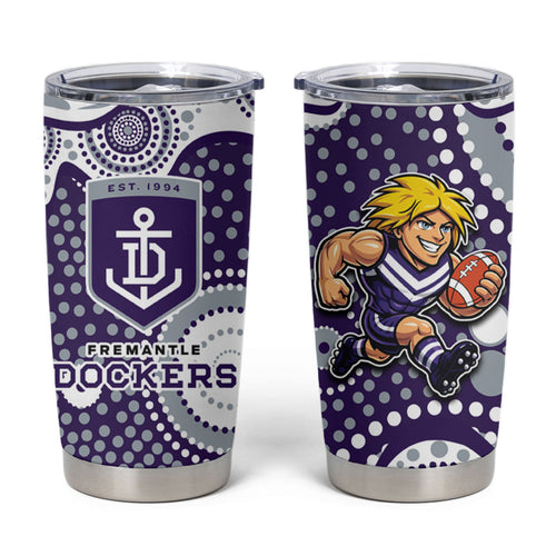 Fremantle Dockers Tumbler Cup Aboriginal Dot Pattern - Football Mascot Heritage Pride