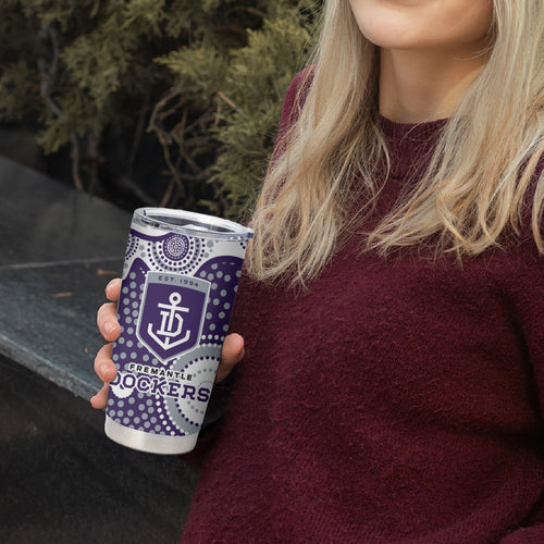 Fremantle Dockers Tumbler Cup Aboriginal Dot Pattern - Football Mascot Heritage Pride