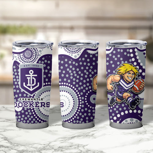 Fremantle Dockers Tumbler Cup Aboriginal Dot Pattern - Football Mascot Heritage Pride