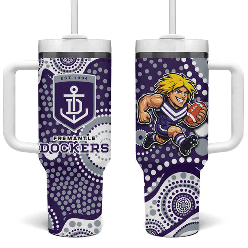 Fremantle Dockers Tumbler With Handle Aboriginal Dot Pattern - Football Mascot Heritage Pride
