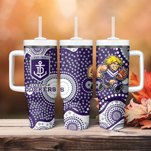 Fremantle Dockers Tumbler With Handle Aboriginal Dot Pattern - Football Mascot Heritage Pride