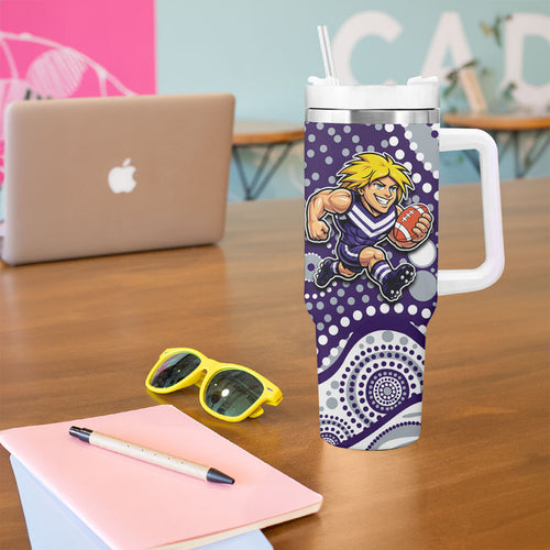Fremantle Dockers Tumbler With Handle Aboriginal Dot Pattern - Football Mascot Heritage Pride