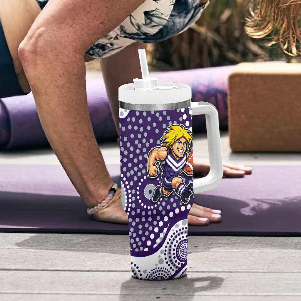 Fremantle Dockers Tumbler With Handle Aboriginal Dot Pattern - Football Mascot Heritage Pride