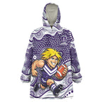 Fremantle Dockers Wearable Blanket Hoodie Aboriginal Dot Pattern - Football Mascot Heritage Pride