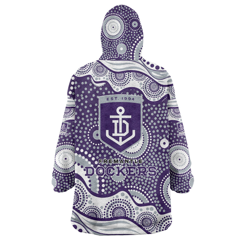 Fremantle Dockers Wearable Blanket Hoodie Aboriginal Dot Pattern - Football Mascot Heritage Pride