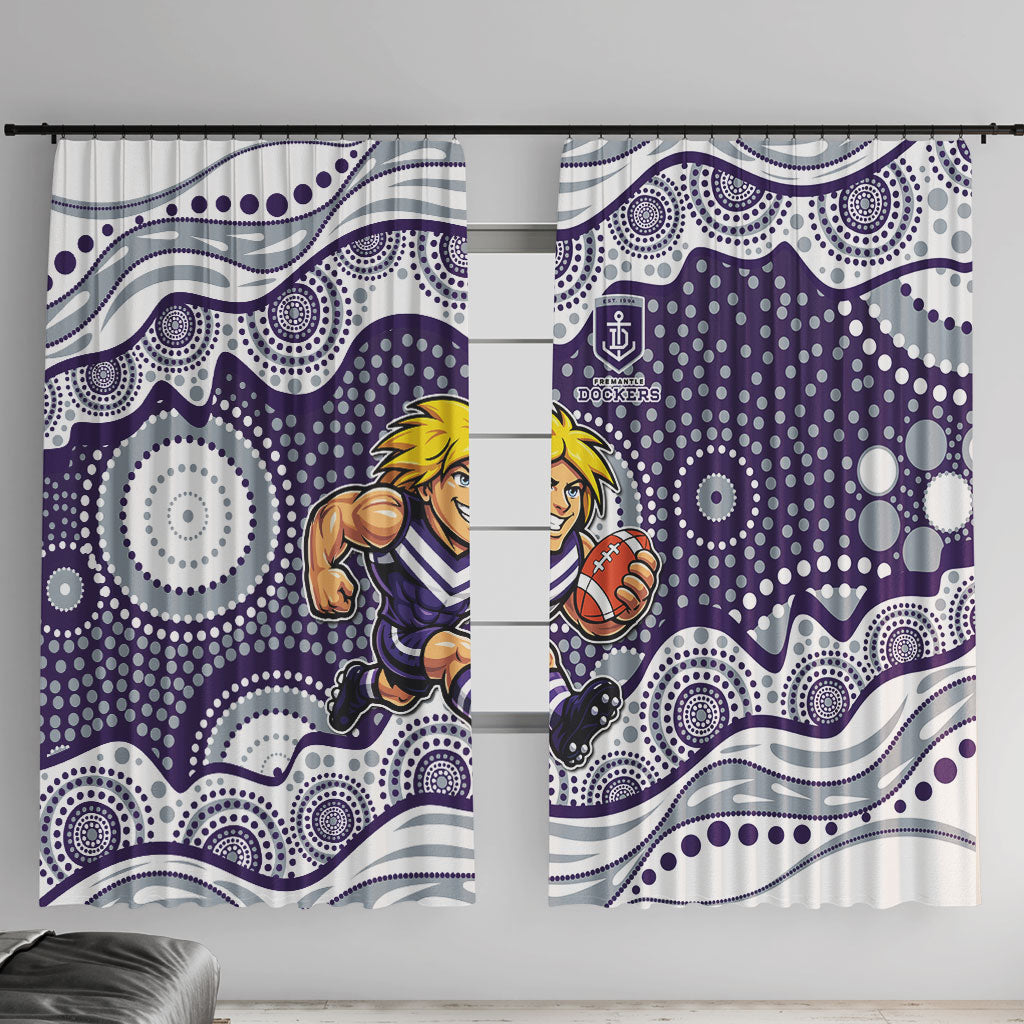 Fremantle Dockers Window Curtain Aboriginal Dot Pattern - Football Mascot Heritage Pride