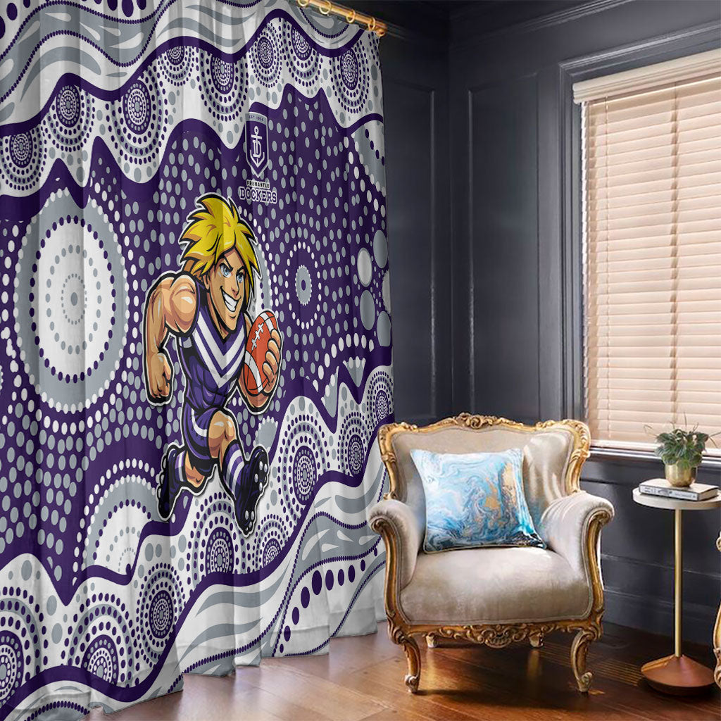 Fremantle Dockers Window Curtain Aboriginal Dot Pattern - Football Mascot Heritage Pride
