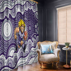 Fremantle Dockers Window Curtain Aboriginal Dot Pattern - Football Mascot Heritage Pride