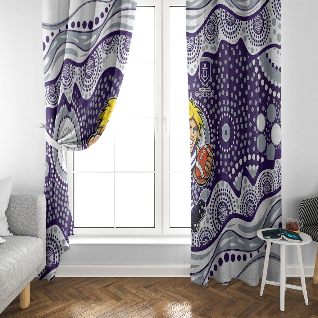 Fremantle Dockers Window Curtain Aboriginal Dot Pattern - Football Mascot Heritage Pride