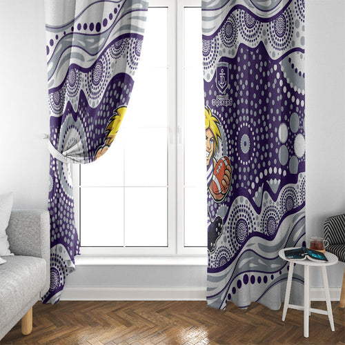 Fremantle Dockers Window Curtain Aboriginal Dot Pattern - Football Mascot Heritage Pride