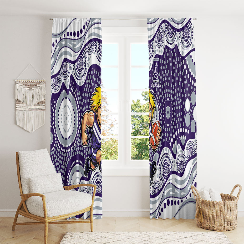 Fremantle Dockers Window Curtain Aboriginal Dot Pattern - Football Mascot Heritage Pride