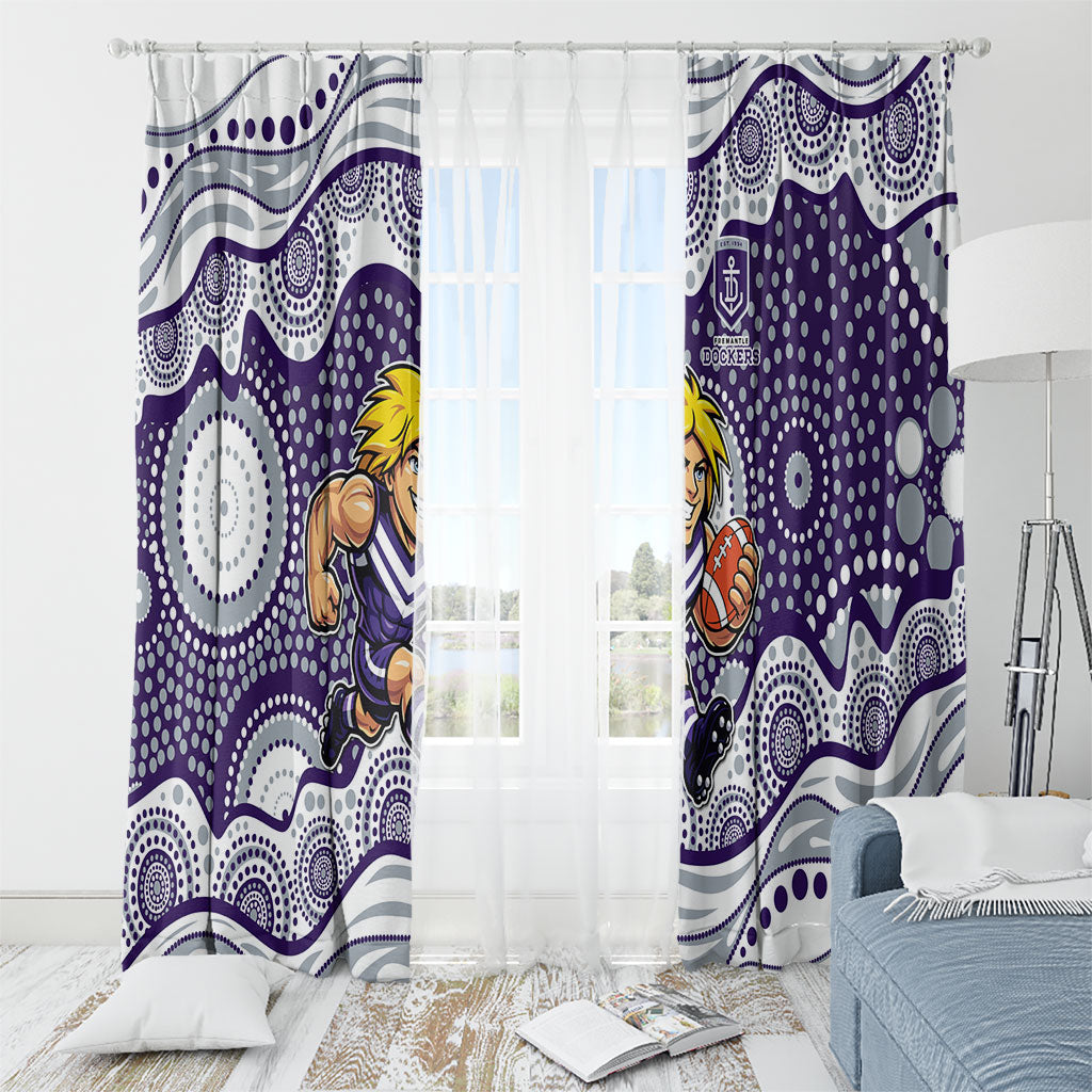 Fremantle Dockers Window Curtain Aboriginal Dot Pattern - Football Mascot Heritage Pride