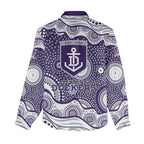 Fremantle Dockers Women Casual Shirt Aboriginal Dot Pattern - Football Mascot Heritage Pride