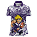 Fremantle Dockers Women Polo Shirt Aboriginal Dot Pattern - Football Mascot Heritage Pride