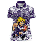 Fremantle Dockers Women Polo Shirt Aboriginal Dot Pattern - Football Mascot Heritage Pride